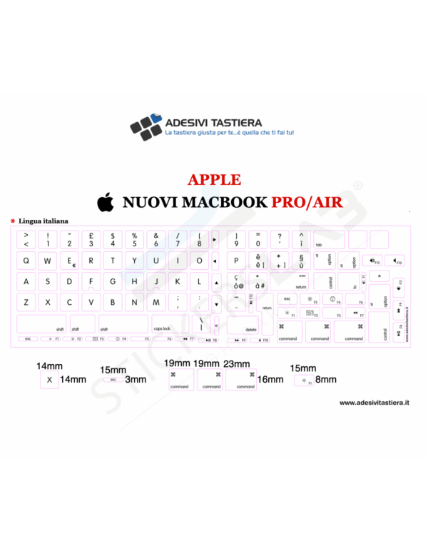 Adesivi Italiano Apple MacBook AIR/PRO - 1,1cmx1,3cm