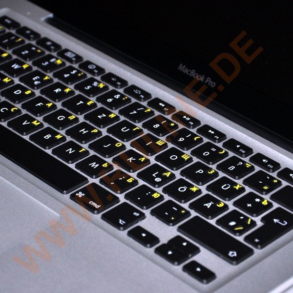 Adesivi Russo/Ucraino Fondo Trasparente Lettere Gialle