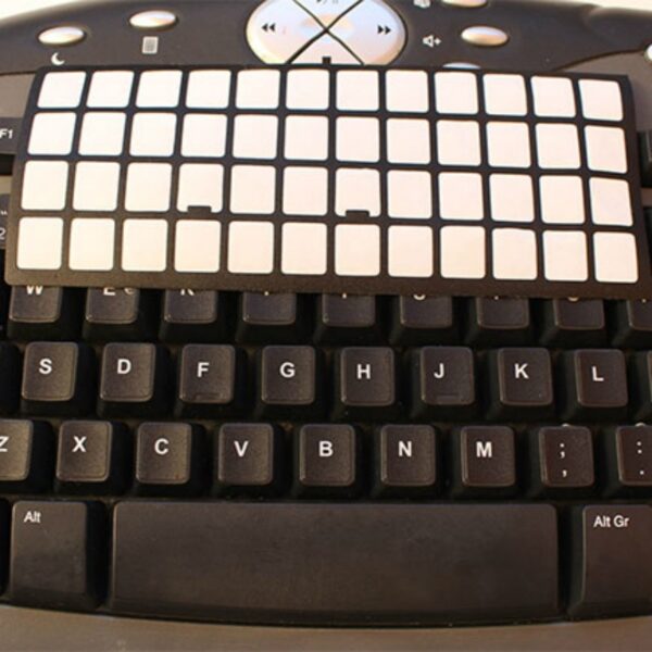 Adesivi Italiano Fondo Nero Lettere Bianche 14mmx14mm