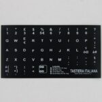 Adesivi Italiano Fondo Nero Lettere Bianche 14mmx14mm