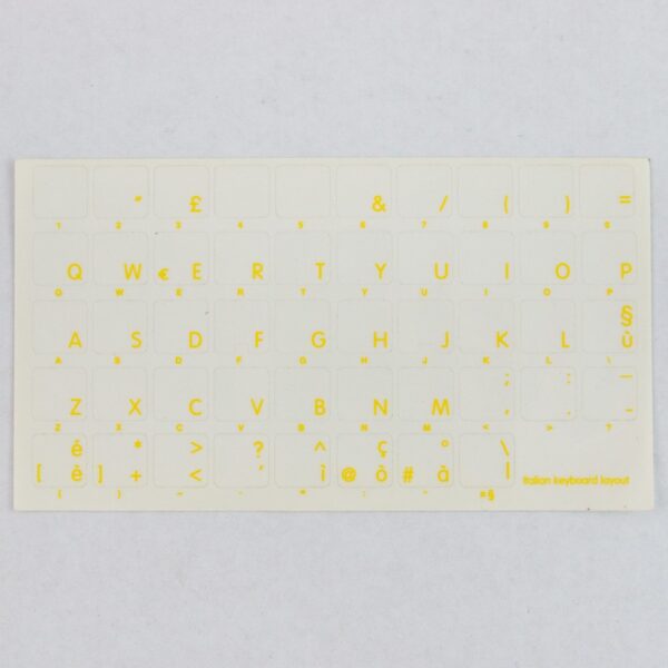 Adesivi Italiano Fondo Trasparente Lettere Gialle - 11,5x12mm