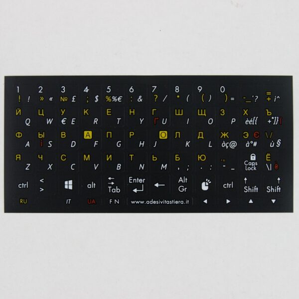 Adesivi Fondo Nero Trilingue: Russo, Ucraino, Italiano