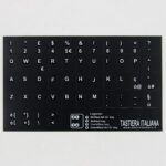 Adesivi Italiano Fondo Nero Lettere Bianche 11.5mmx12mm