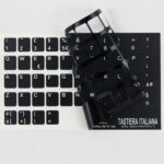 Adesivi Italiano Fondo Nero Lettere Bianche 11.5mmx12mm