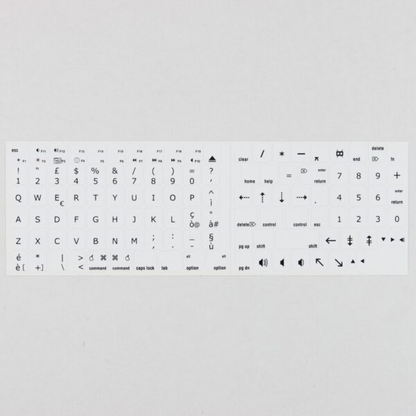 Adesivi Italiano Apple MacBook AIR/PRO Lettere Bianche