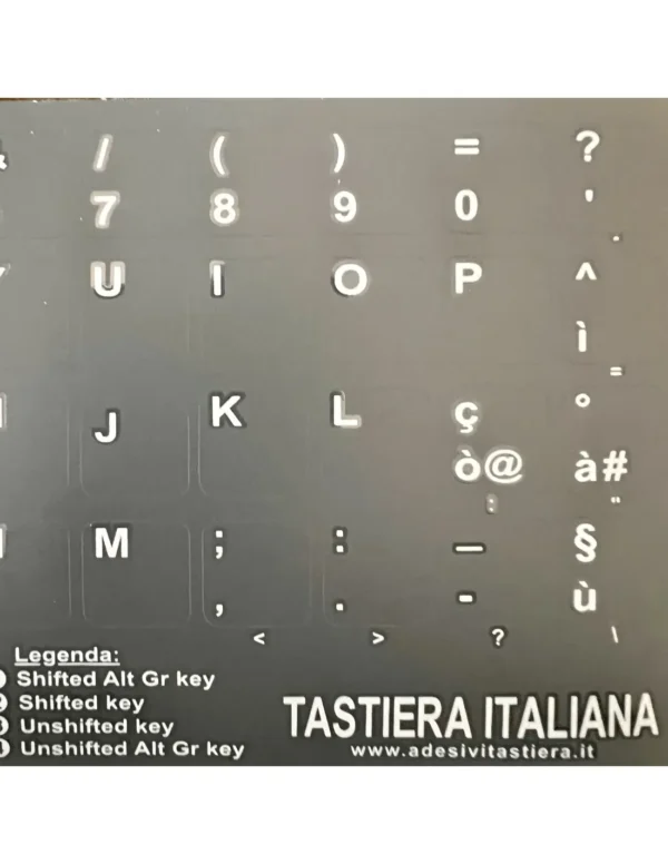 Adesivi Italiano Fondo grey Lenovo Thinkbook Lettere Bianche