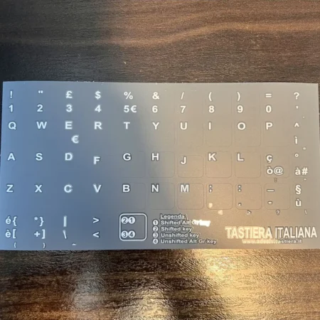 Adesivi Italiano Fondo grey Lenovo Thinkbook Lettere Bianche