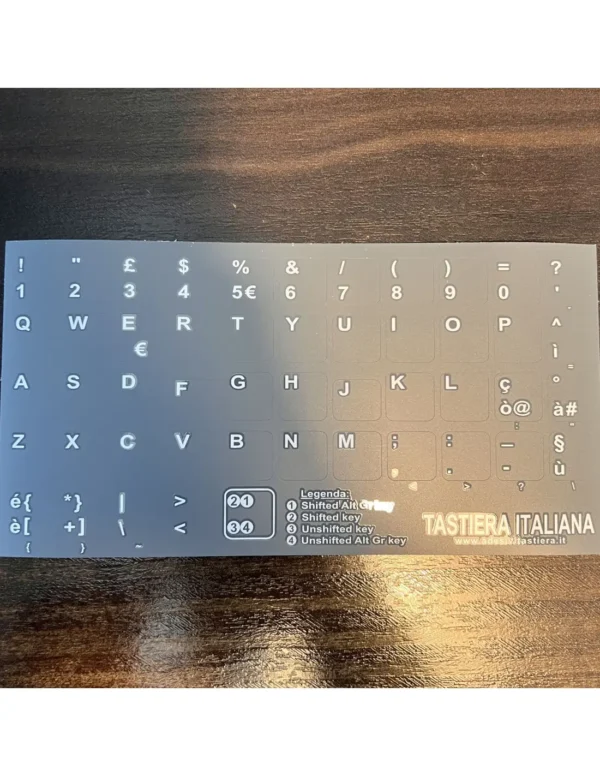 Adesivi Italiano Fondo grey Lenovo Thinkbook Lettere Bianche