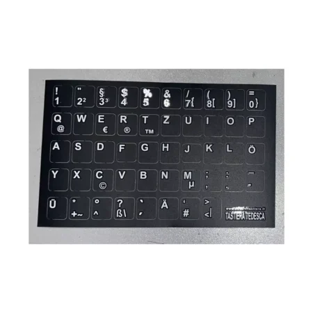 Adesivi Tedesco Fondo Nero Lettere Bianche - 1,2cm X 1,2cm