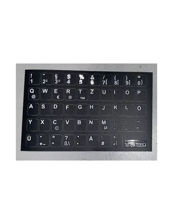 Adesivi Tedesco Fondo Nero Lettere Bianche - 1,2cm X 1,2cm