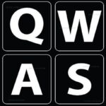 Adesivi Italiano Fondo Nero Lettere Bianche - per ipovedenti