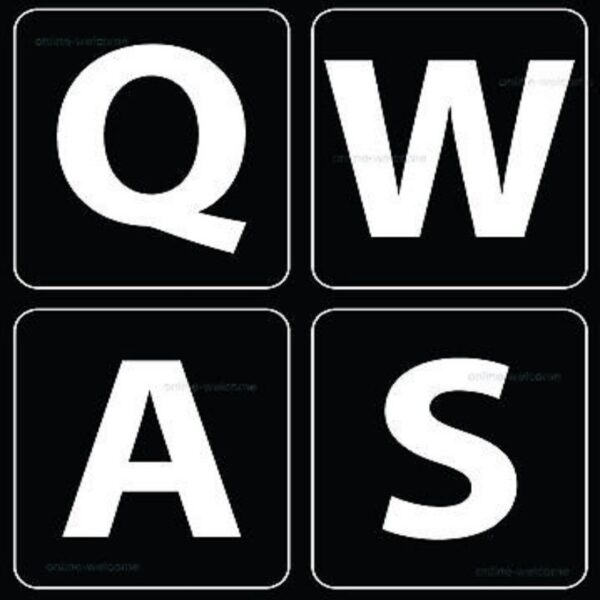 Adesivi Italiano Fondo Nero Lettere Bianche - per ipovedenti