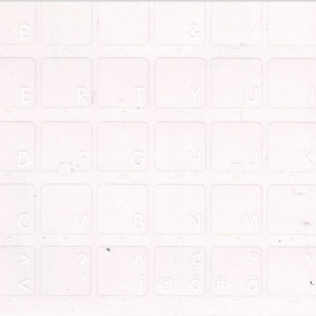 Adesivi Italiano Fondo Trasparente Lettere Bianche - 12x12mm