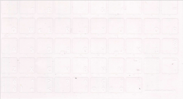 Adesivi Italiano Fondo Trasparente Lettere Bianche - 12x12mm