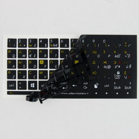 Adesivi Fondo Nero Trilingue: Russo, Ucraino, Italiano