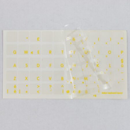 Adesivi Italiano Fondo Trasparente Lettere Gialle - 11,5x12mm