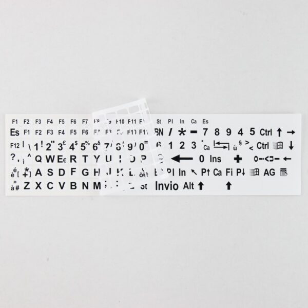 Adesivi italiano fondo bianco lettere nere - per ipovedenti