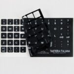 Adesivi Italiano Fondo Nero Lettere Bianche 14mmx14mm