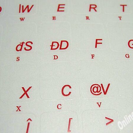 Adesivi Rumeno Fondo Trasparente Lettere Rosse - 12x12mm