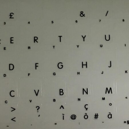 Adesivi Italiano Fondo Trasparente Lettere Nere - 12x12mm