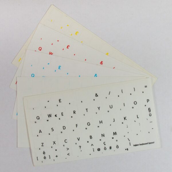 Adesivi Apple MacBook Air/Pro Lettere Colorate Fondo Trasparente