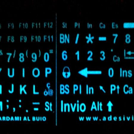 Adesivi Italiano Fosforescenti Colore Blu Lettere Grandi