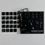 Adesivi Fondo Nero Lettere Bianche 13.5mmx13.5mm Italiano