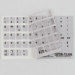 Adesivi Italiano Fondo Grigio Lettere Nere 11,5x12mm
