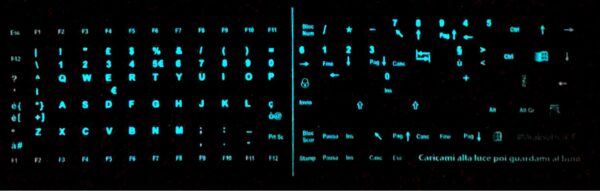 Adesivi Italiano Fosforescenti Colore Blu 12x12mm