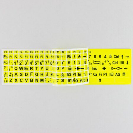 Adesivi Tastiera Italiano Fondo Giallo - per ipovedenti