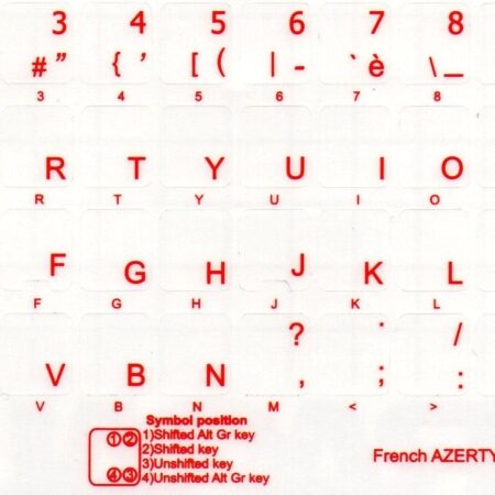 Adesivi Francese Fondo Trasparente Lettere Rosse