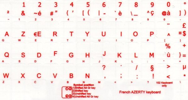 Adesivi Francese Fondo Trasparente Lettere Rosse