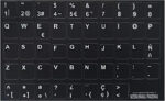 Adesivi Spagnolo Fondo Nero Lettere Bianche 12mm x 12mm