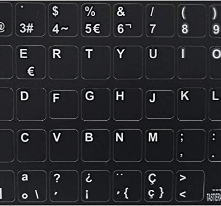 Adesivi Spagnolo Fondo Nero Lettere Bianche 12mm x 12mm