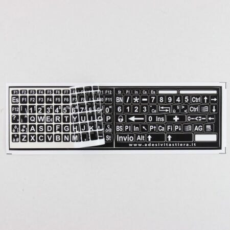 Adesivi Italiano Fondo Nero Lettere Bianche - per ipovedenti