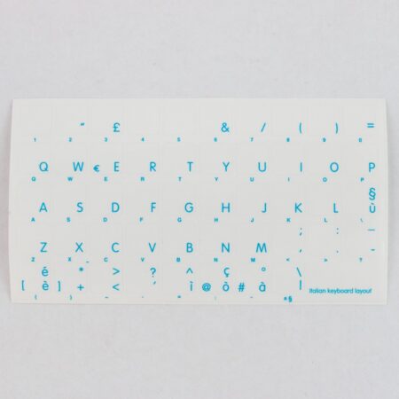 Adesivi Italiano Fondo Trasparente Lettere Blu 11,5x12mm
